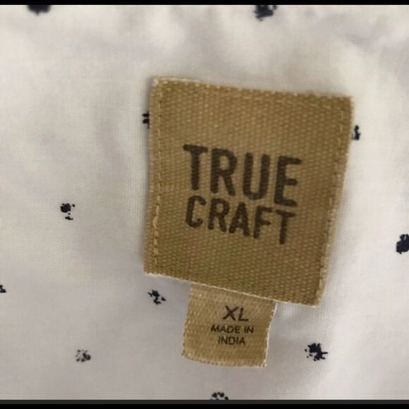 True Craft XL MENS White & Navy Short Sleeve Shirt - Picture 2 of 5